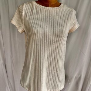 Liverpool Cream Ribbed Short Sleeve Tee